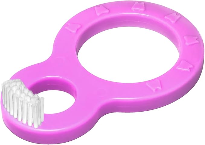 Infant Baby Toddler Safety Toothbrush - Pack of 2 - Soft Bristles for Gentle Cleaning - BPA-Free, Child-Friendly Design (Pink & Purple)