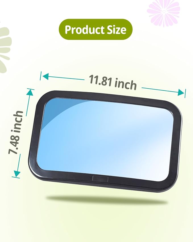 Car Seat Mirror for Rear-Facing Infant – Shatterproof, Adjustable, Wide Angle View, 360° Rotation – Secure and Safe Baby Car Mirror for Back Seat – Easy Installation