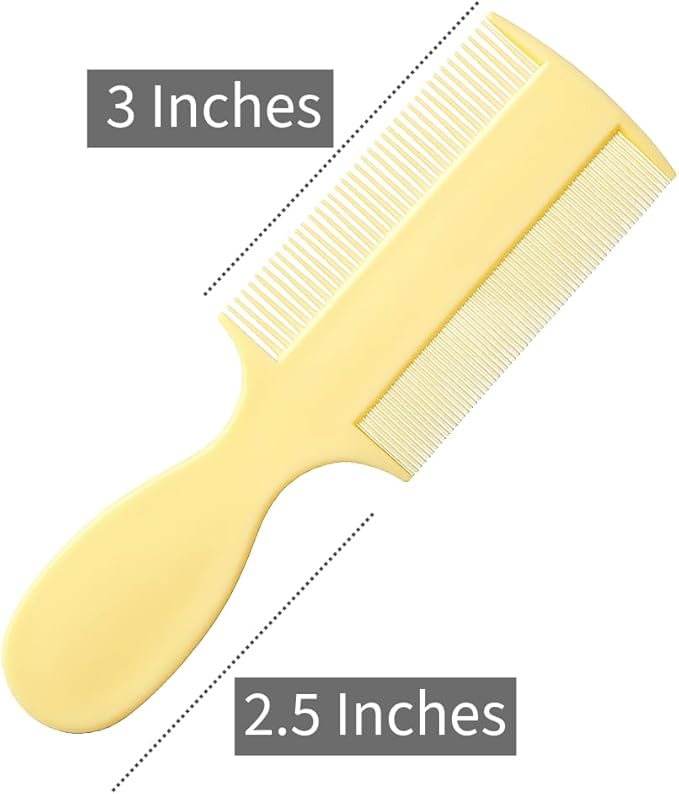 Vakly Fine Tooth Comb (3 Pack) – Double-Sided Baby Comb with Handle, Extra Fine Lice & Dandruff Comb for Cradle Cap, Newborns, Toddlers & Adults