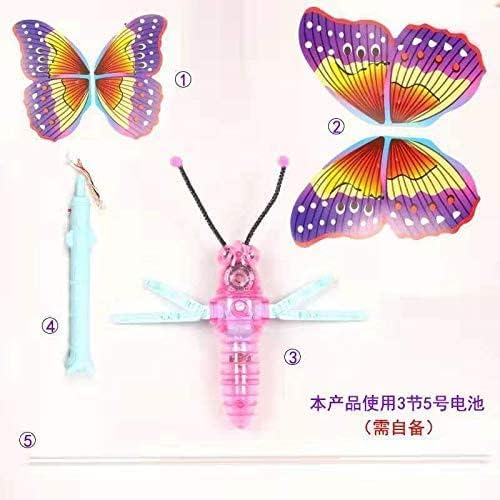 Electric Music Thrilling LED Light Up Flapping Wings Flying Butterfly Wand Toy for Kids Princess LED Wand