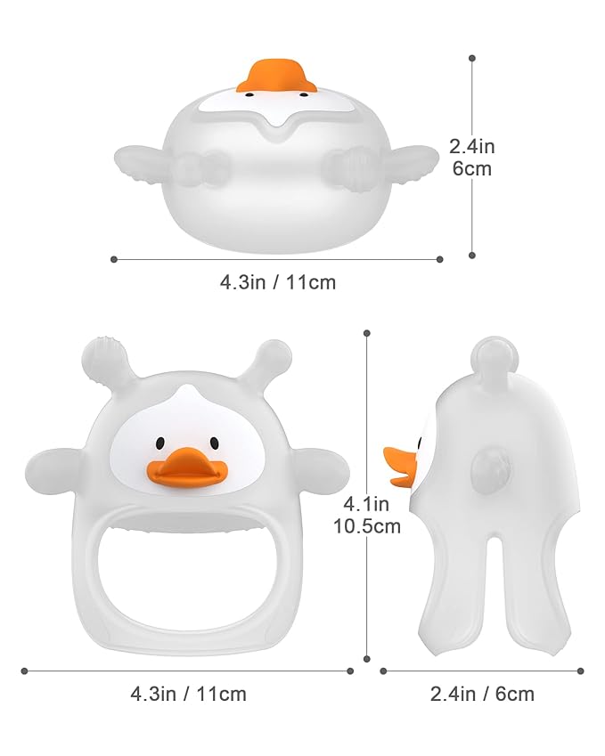 Teething Toys for Babies 0-6 Months, Never Drop Silicone Baby Teether, Hand Pacifier for Sucking, Soothing Pain Relief, Chew Toy, Teething Mitten for Newborn - Transparent