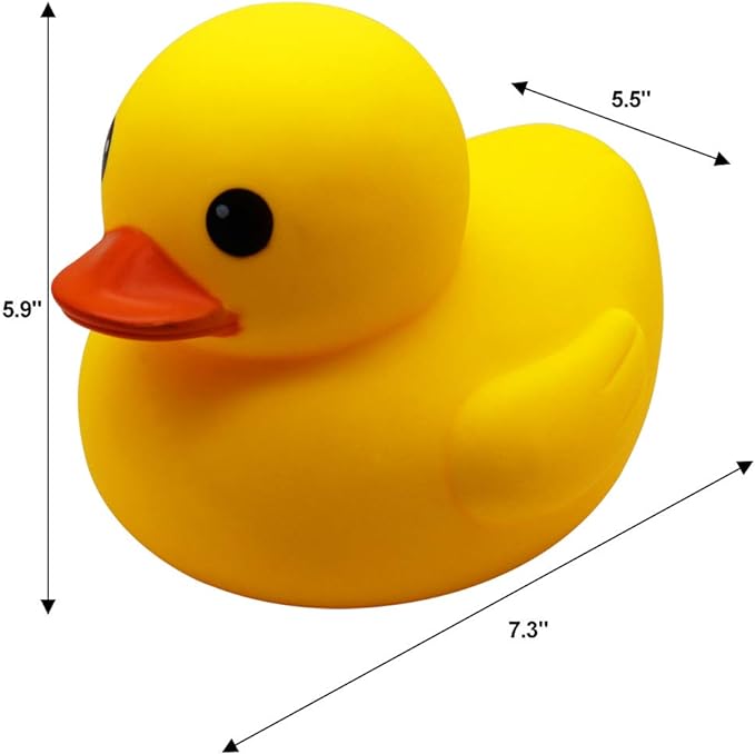 Happy Trees Duck Bath Toy Large Bath Duck Squeak Rubber Duck Baby Shower, 7 Inches
