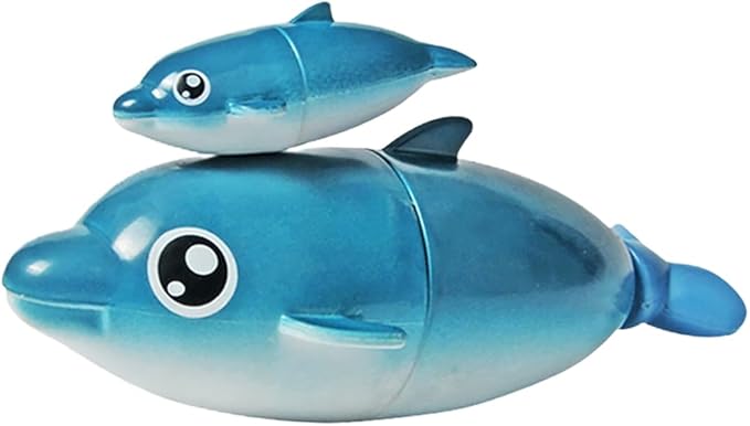 Electric Dolphin Bath Toy – Waterproof Mother & Baby Swimming Fish for Bathtub & Pool, Lovely Water Play Set, Fun Baby Shower & Toddler Gift (Mother & Child Dolphin)