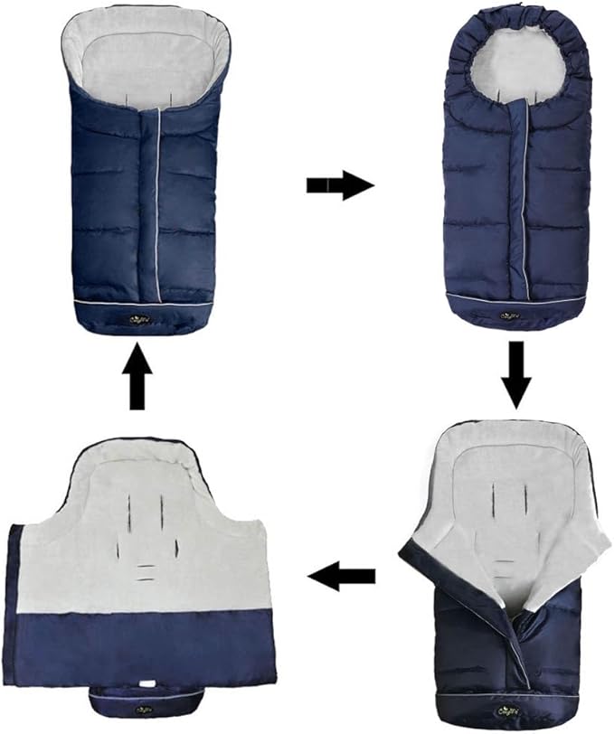 3in1 Baby Sleeping Bag Adaptable for Toddler Strolllers Buggy Pushchair,Cozy Toes, Comfortable,Length Adjustable,Practical Design Makes Us Outstanding,6-36M,Navy Blue