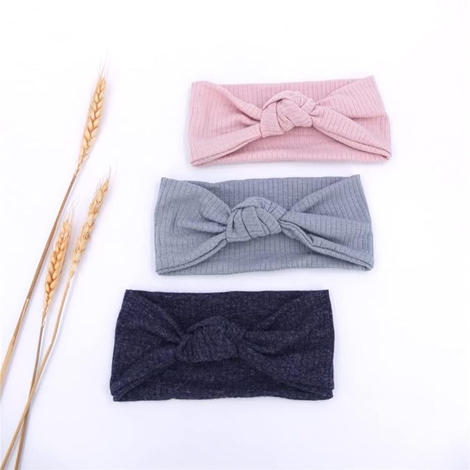Sugarmelon Baby Headbands Stretchy Hairbands Hair Bow Elastics for Baby Girls Newborn Toddlers Infant Kids (Knot Headband Mauve)