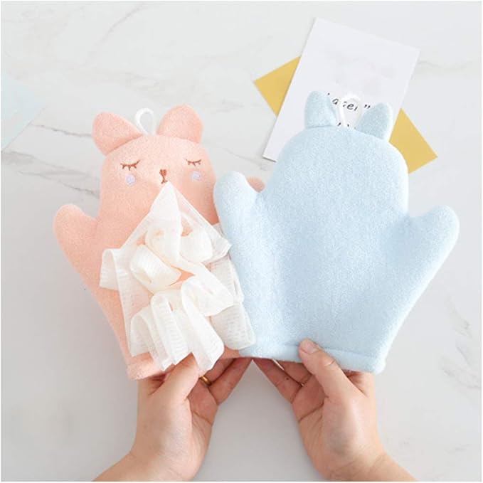 Bath Sponge for Kids Cute Animal Shower Bathing Mitt Loofah Soft Wash Sponge Body Scrub for Baby Toddler (Set of 3