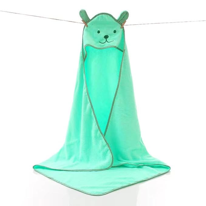 Baby Hooded Toddler Towel with Bear Ear- Soft and Thick 100% Cotton Bath Set for Kids Girls Boys Infant and Toddler, Good Choice (Green)