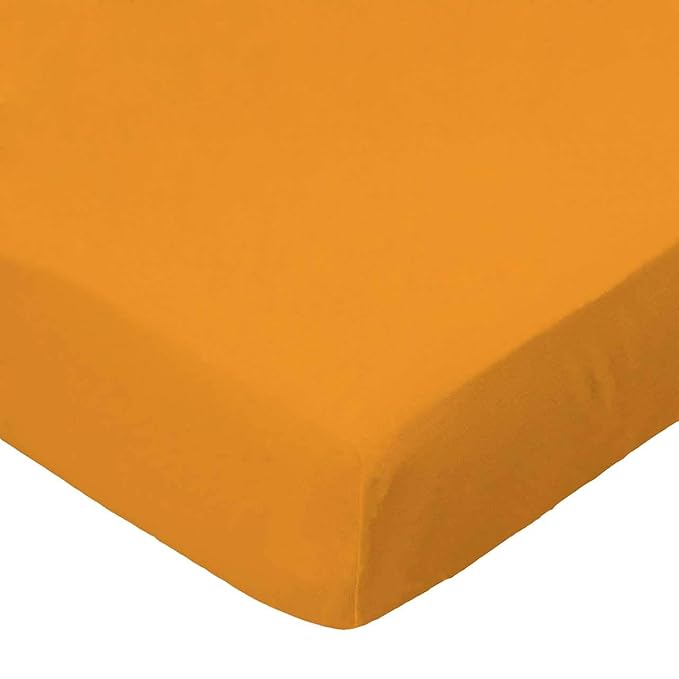 SheetWorld Fitted 100% Cotton Percale Pack N Play Sheet 29 x 42, Solid Orange Woven, Made in USA