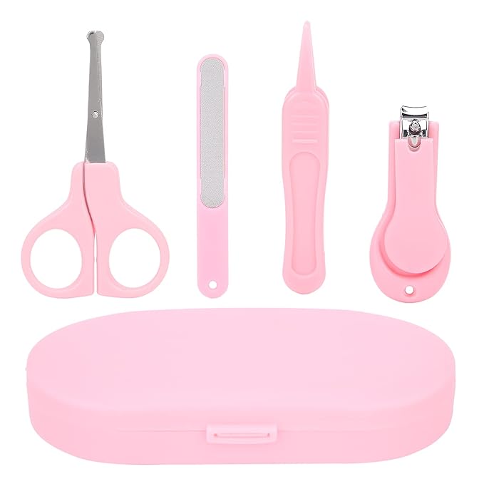 Baby Scissors, Baby Nail Clipper Long Lasting for Infant for Home(pink)