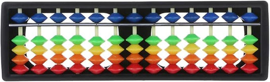 13 Column Portable Plastic Abacus Arithmetic Soroban Calculating Tool with Color, As the Picture Shows