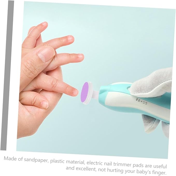 Baby Electric Nail File Replacement Pads 24 Pcs Nail Grinding Heads for Infant Toddler Electric Trimmer Sandpaper Pads Safe Gentle Use