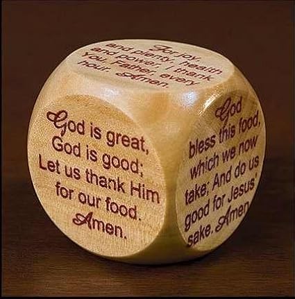 Wooden Mealtime Prayer Cube for Children and Families