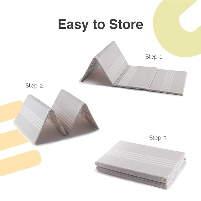 Oribel Foldable Baby Play Mat | 6.6ft x 5ft | Odour Resistant | Premium Thick & Plush | Waterproof, Stain Resistant & Easy Clean (Happy Palette)