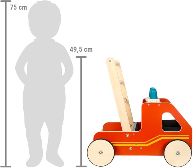 small foot 12540 Firefighter Walker Wood Modern for Firefighter Fans Children from 12 Months