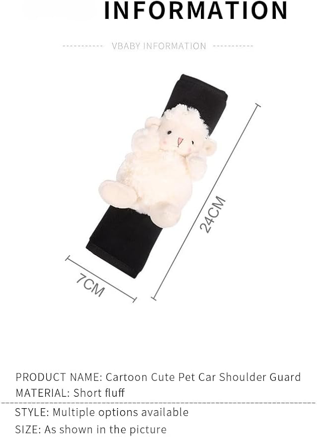 BNTR Car Seat Belt Cover Stocking Stuffers Cute Fluffy Pig Frog Sheep Dinosaur Safety Seatbelt Shoulder Pad Auto Accessory Neck Cushion Protector Seatbelt Shoulder Protector Nice Gift (Frog)