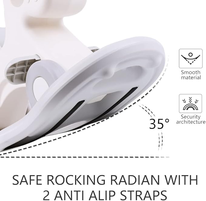 4 in 1 Rocking Horse for Toddlers 1-3 Years Old, Baby Rocking Toy Fun Birthday Gift for 1+ Kids, Ride on Toy with Detachable Balance Board and Footrest, Balance Bike with Push Handle, White