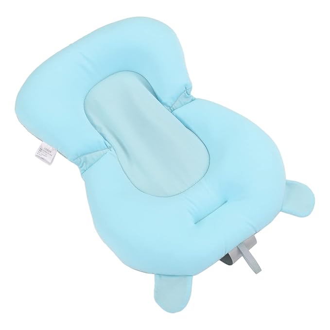 Baby Bath Seat Cushion, Floating Bath Support Mat Foldable Adjustable Infant Bath Supporter Newborn Bathtub Seat Cushion Nonslip Baby Bathtub Mat Baby Tub Pillow for 0‑12 Months