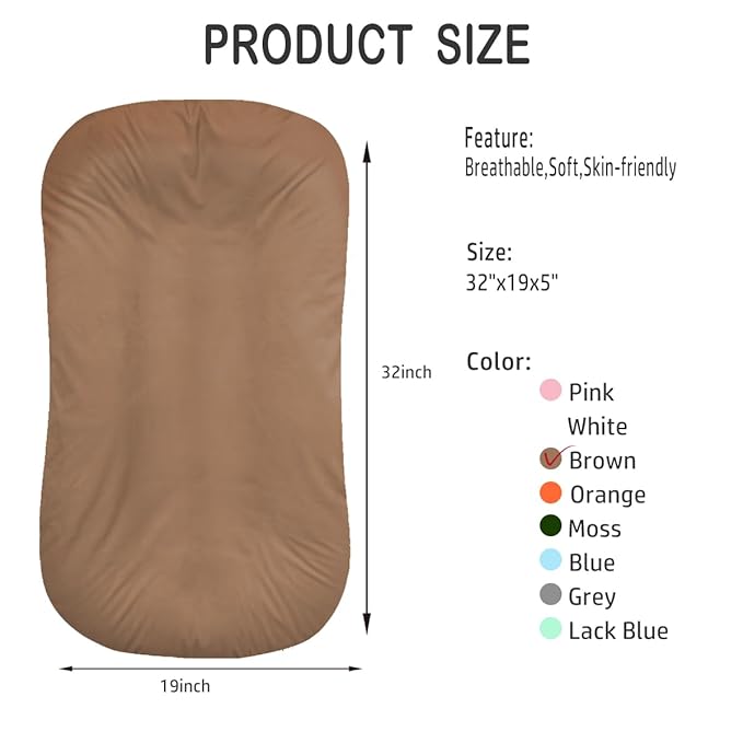 Baby Lounger - Snuggle Cozy Me Infant Lounger for Newborn 0-12 Months, Flannel Cover，Portable Breathable & Soft Baby Nest Lounger for Home and Travel - Coffee