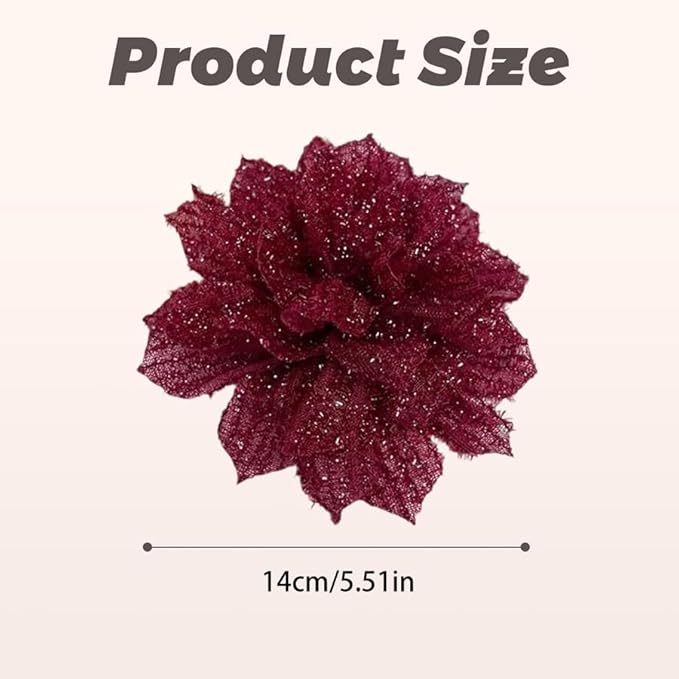 Large Rose Flower Hair Claws - Big Mesh Floral Plastic Hair Clips for Women, Barrettes & Updo Holders for Chignon and Bun Hairstyles (Black & red)