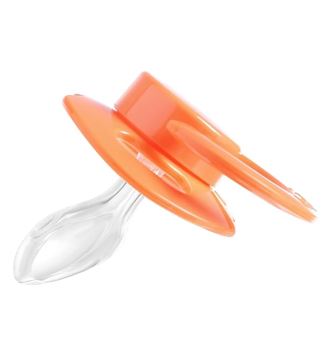 Landofgenie Adult Size Large Shield Pacifiers Bone Shaped Cutie Pacifier Orange