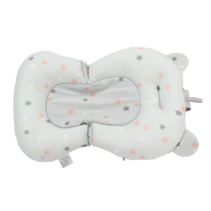 Baby Bath Seat Cushion, Floating Bath Support Mat Foldable Adjustable Infant Bath Supporter Newborn Bathtub Seat Cushion Nonslip Baby Bathtub Mat Baby Tub Pillow for 0‑12 Months