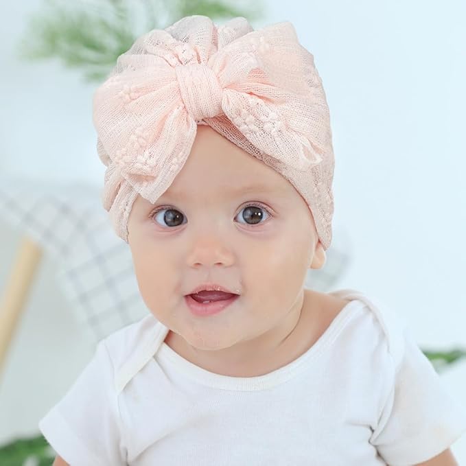 Newborn Babies Headwrap Hat Infant Toddler Cotton Soft Cute Nursery Beanie Headbands Top Bowknot Cap