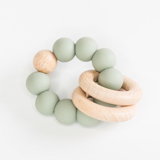 Babeehive Goods Teething Ring | Soothing Comfort for Your Little One | Safe and Effective Relief | Highly Sffective Teething Aid, Perfect for Soothing Sore Gums and Providing Comfort (Sage)