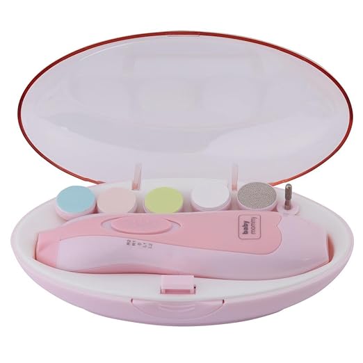 Baby Nail Clippers Electric Baby Nail Trimmer Nail File Kit 6 in 1 Electric Toes and Fingernails Grinding Polish Tool