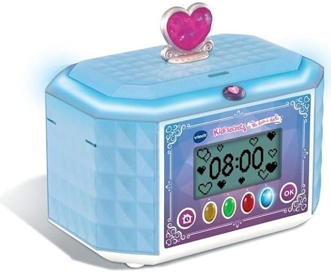 VTech - KidiSecrets Ma Blue 8-in-1 Jewellery Box with Code, Speaker, 9 Games, Electronic Toys, Sounds and Lights, Gift for Children from 4 Years to 10 Years - Contents on