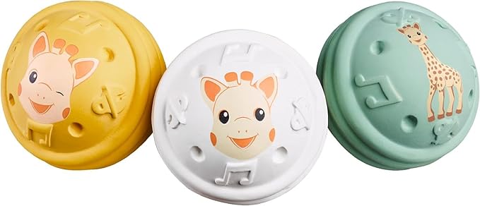 Sophie la girafe Musical Balls | Easy to Grasp | Light & Colorful | Designed with Natural Rubber to Soothe & Awaken Baby's Sense of Sound