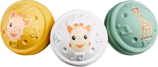 Sophie la girafe Musical Balls | Easy to Grasp | Light & Colorful | Designed with Natural Rubber to Soothe & Awaken Baby's Sense of Sound