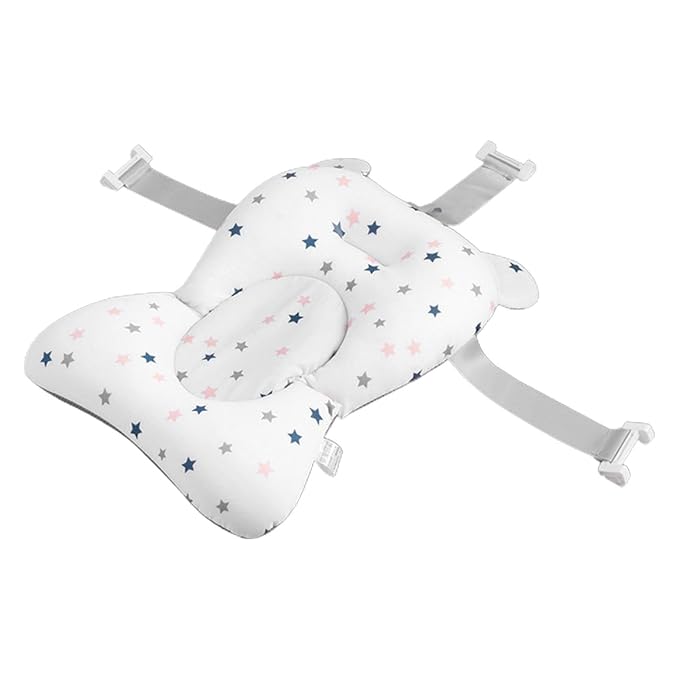 Baby Bath Pad | Foldable Travel Baby Baths Tub, Babies Tub with Soft Baths Mat, Babies Bath Seat Support Net, Non-Slip, 3 Safety Belts, for Home Travelling