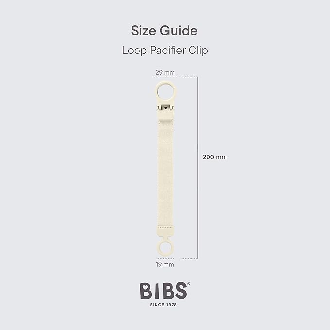 BIBS Loop Pacifier Clip - Sleek, Secure One-Handed Operation, Fits All BIBS and Most Brands, Machine Washable, Slim Profile for Comfort, Ages 0+ - Peri