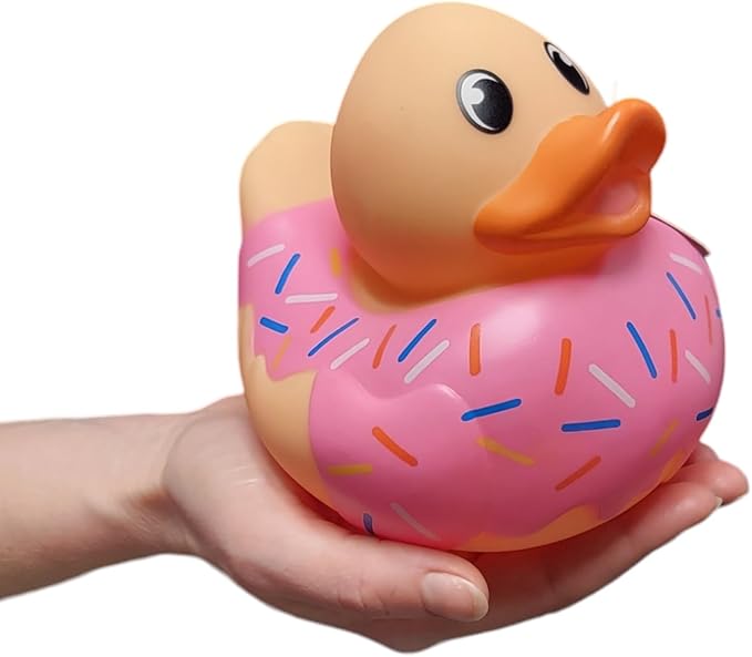 Big Rubber Ducky Collectible Mix (5.5") Alien, Robot, Dinosaur, Splat, Ninja, Confetti, Pink Heart, Yellow, Unicorn and Astronaut. Perfect for Ducking (Confetti Pink)