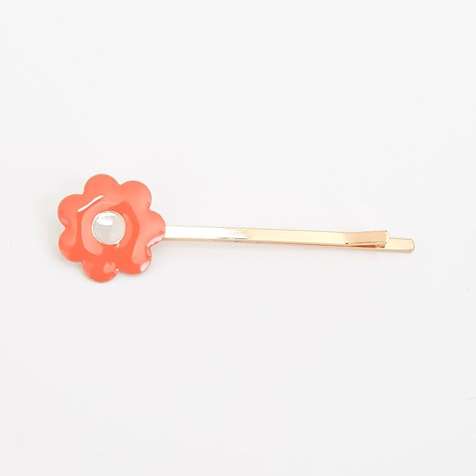 Meri Meri Daisy Enamel Hair Slides (Pack of 6), Cute and Fun Daisy Hair Clips, Gold Tone Hair Slides with Colorful Pastel Enamel Daisies