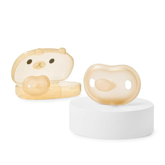 Thyseed Newborn Silicone Pacifier, Ultra-Light One-Piece, Sensitive-Skin Shield, for Breastfed Babies, 0-6 Months, BPA-Free, 2 Pack