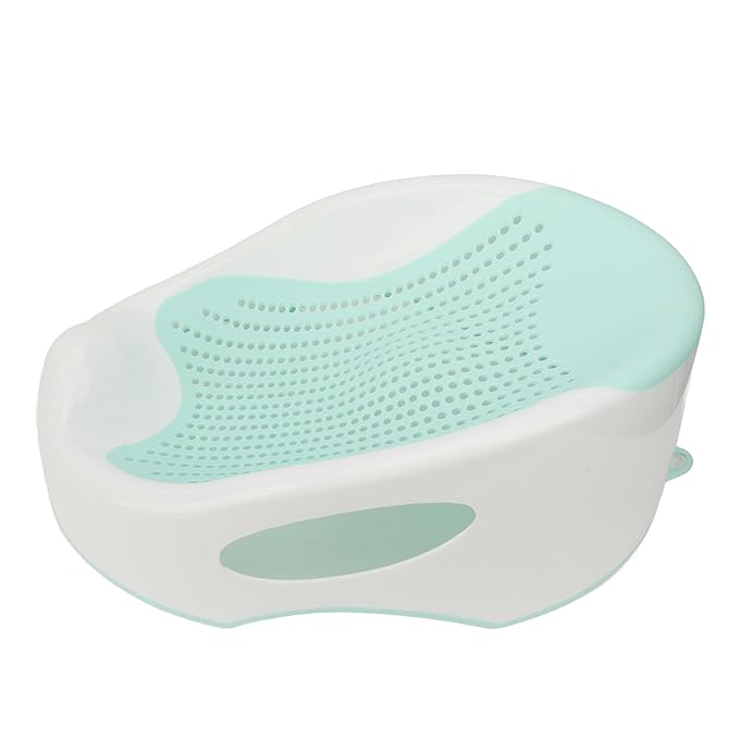 Baby Bathtub, Slipless Bath Tub Comfortable, Soft Silicone Lying Support Bracket Bath Tub for 0-6 Months, Baby Bath Support Easy to Store for Newborn Infant (Green)