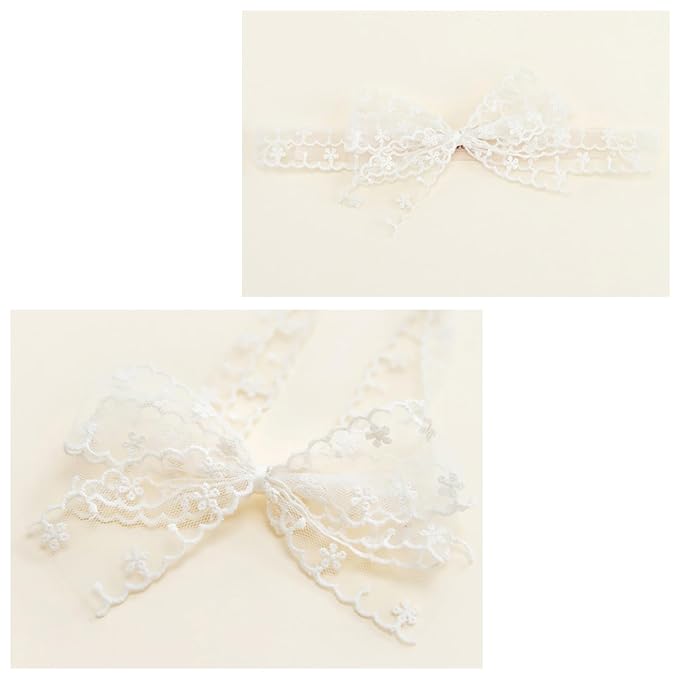 Baby Girls Cute Lace Bow Headband Soft Cotton Elastic Hair Accessories for Toddlers Newborns Ideal for Birthdays Baby Shower Photoshoots Special Occasions