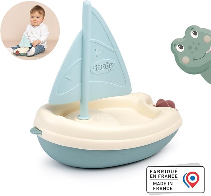 Little Smoby - Sailboat - Bath toy - Paddle wheel - Improves dexterity - From 12 months - Made in France