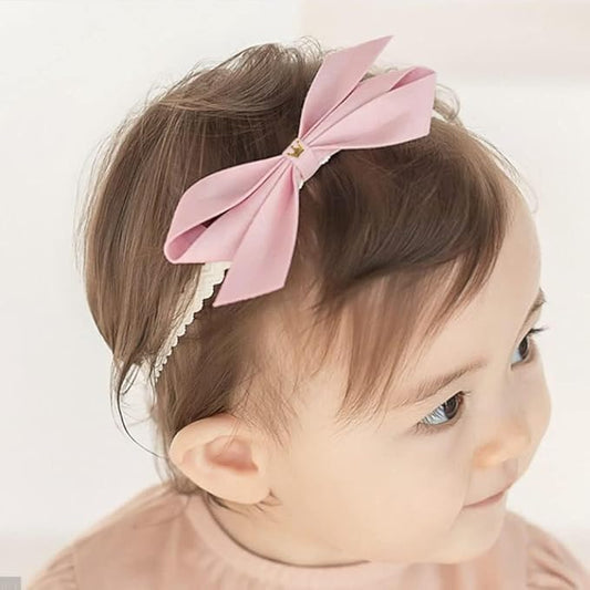 Baby Girls Cute Lace Bow Headband Soft Cotton Elastic Hair Accessories for Toddlers Newborns Ideal for Birthdays Baby Shower Photoshoots Special Occasions
