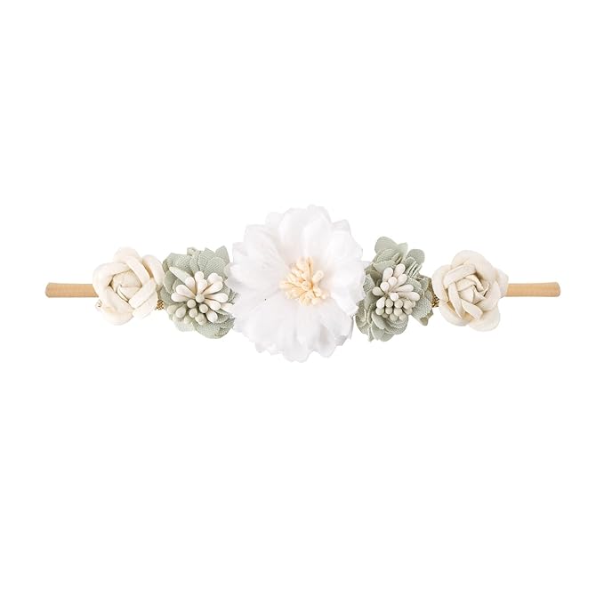 Toptim Baby Floral with Nylon Headbands for Newborn Girls Shower Photo (C-12 Pack)