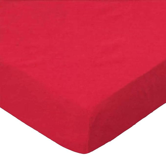 SheetWorld Baby Fitted Square Play Yard Sheet Fits Joovy 38 x 38 inches, 100% Cotton Woven Sheet, Unisex Boy Girl, Solid Red Woven, Made in USA