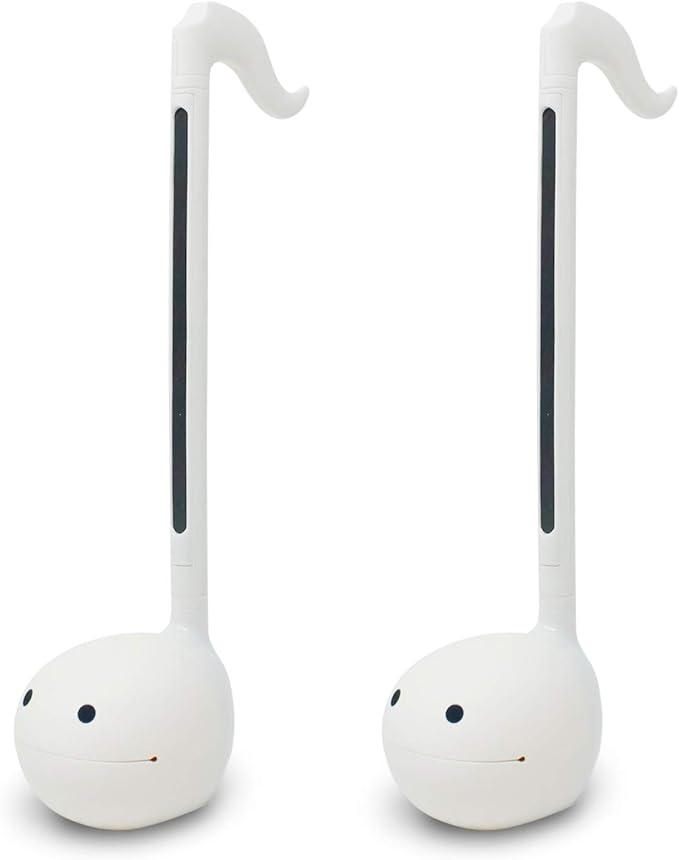 Otamatone Japanese Electronic Musical Instrument Portable Music Synthesizer from Japan by Maywa Denki Studio Award Winning, Educational Fun Gift for Children, Teens & Adults - White Set of 2