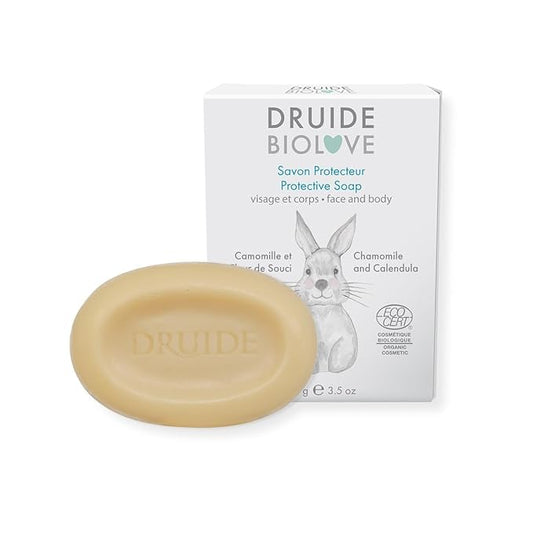 BioLove Protective Baby Soap Bar, Ultra-Gentle Care Bath for Sensitive Skin Calming,Reduces Inflammation Vegan – 100 g (3.5 oz Size Lavender, Chamomile Made in Canada by Druide