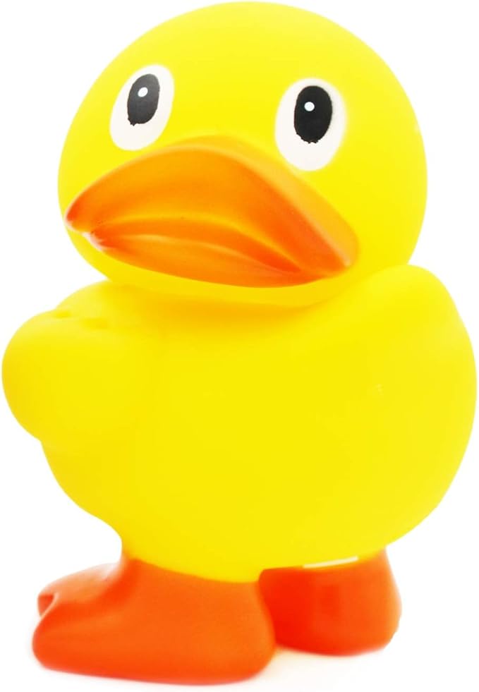 The Dreidel Company Jumbo Rubber Duck Toy with Flippers, Giant Rubber Duckies for Kids, Bath, Baby Shower, Birthday, Pool Activity, 6.5" Tall (2-Pack Assorted)
