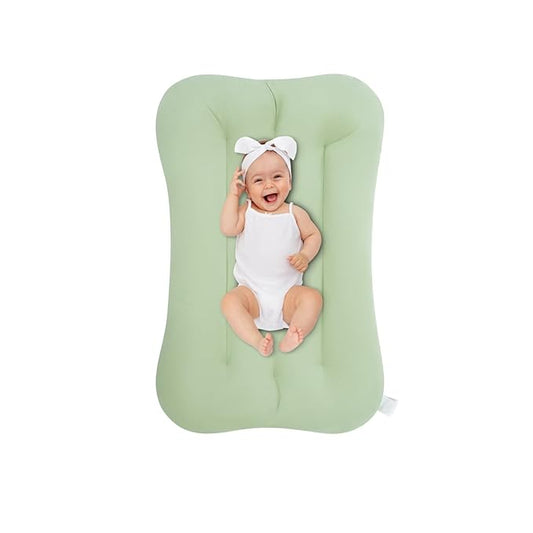 Baby Lounger for Infants Babies 0-15 Months, Bionic Organic Lounger for Baby, Soft Cotton Breathable Infant Floor Seats & Loungers for Newborn Baby Shower Gifts (Light Green Baby Lounger)