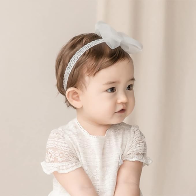 Bethynas Baby Girls Cute Bow-knot Headband Soft Lace Floral Hairbands Newborn Infant Toddlers Kids Hair Accessories (Style 3)