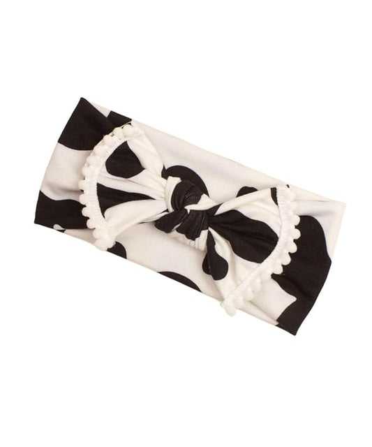 BBTDIN Cow Stria Headband Bow Baby Girl Cow Stria Hair Clip Bows Cow Stria HeadWear BBG37 (A3)