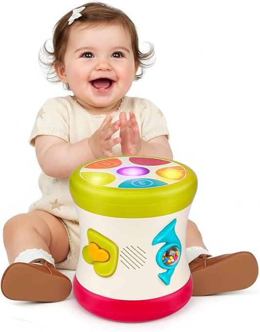 5 in 1 Baby Toy 0-6 Months Musical Early Learning Toy Drum for 1 Year Old with Light Toddler Sensory Toy for 1 2 Year Old Boy Girl Gifts