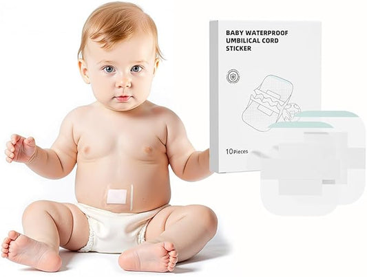 10pcs Baby Waterproof Umbilical Cord Sticker Kinderia Baby Navel Protection Patch for Colic & Gas Relief, Hernia Belt Alternative for Protruding Belly Button